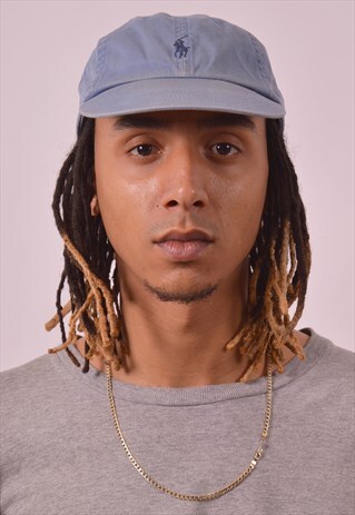 POLO RALPH LAUREN MENS VINTAGE CAP ONE SIZE BLUE 90S