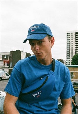 ROYAL BLUE BUM BAG WITH DREAM SPORT EMBROIDERED LOGO