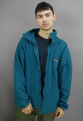 VINTAGE BERGHAUS FLEECE IN BLUE WITH ICONIC LOGO