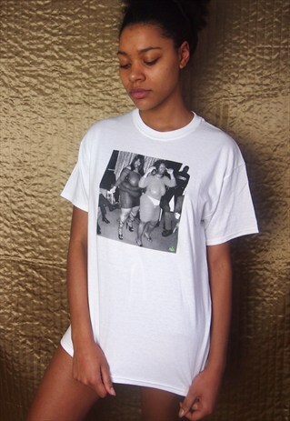 WHITE T SHIRT LADIES PRINT