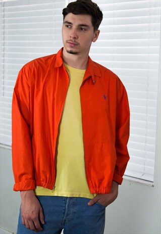 VINTAGE POLO RALPH LAUREN HARRINGTON JACKET LOGO 90S M 10.8