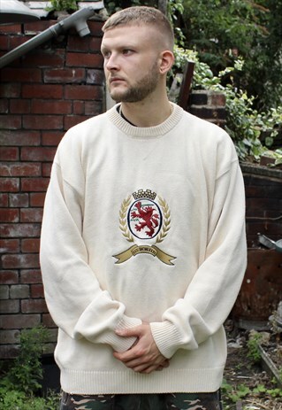 VINTAGE TOMMY HILFIGER EMBROIDERED KNIT XXL