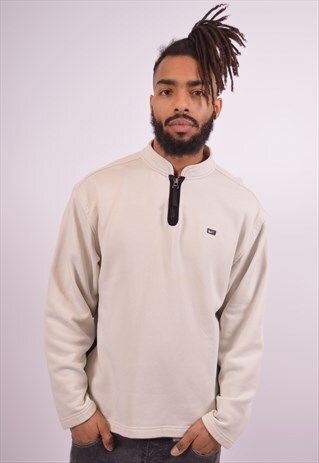 NIKE MENS VINTAGE SWEATSHIRT JUMPER MEDIUM BEIGE 90S