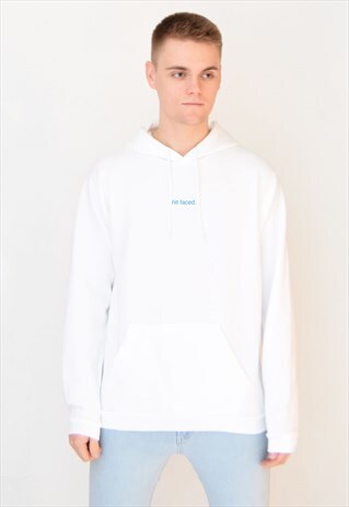 WHITE SHIT FACED (BLUE) HOODIE