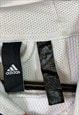 WHITE ADIDAS PULLOVER HOODIE LARGE