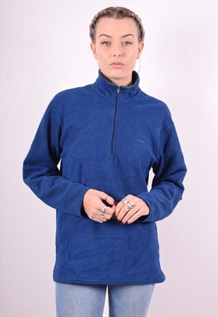 PATAGONIA WOMENS VINTAGE FLEECE JUMPER LARGE BLUE 90'S