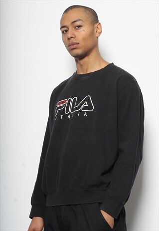 VINTAGE FILA BIG LOGO SWEATSHIRT BLACK