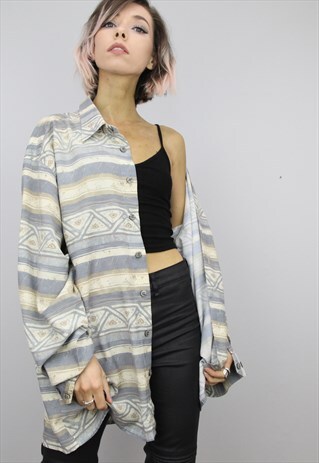 VINTAGE 80S/90S OVERSIZED PATTERNED SHIRT