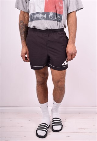ADIDAS MENS VINTAGE SHORTS W28 BLACK 90'S