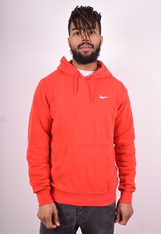 NIKE MENS VINTAGE HOODIE JUMPER MEDIUM RED 90'S