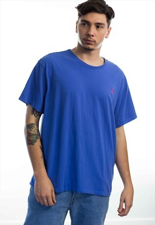 VINTAGE POLO RALPH LAUREN LOGO T-SHIRT 90S XXL 6.7