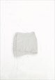 WHITE ASYMMETRIC LACE UP SKIRT