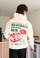 Meatball Marinara Sub Unisex Graphic Hoodie In Vanilla