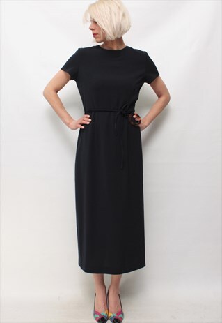 VINTAGE 90' BEAUTIFUL AMAZING LONG ELEGANT NAVY BLUE DRESS