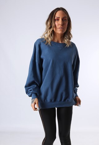 SWEATSHIRT JUMPER OVERSIZED PLAIN UK 18 - 20 (D1Q)