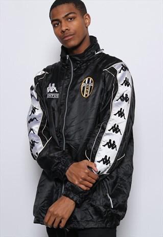 VINTAG KAPPA TAPE LOGO JUVENTUS TRACK JACKET BLACK