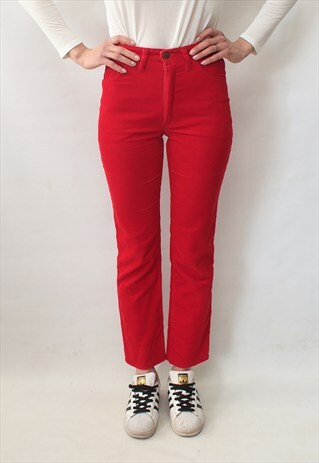 VINTAGE 90' AMAZING BEAUTIFUL BLONDIE CORDUROY RED TROUSERS
