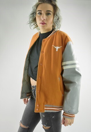 VINTAGE 80S NIKE REVERSIBLE VARSITY JACKET W/LEATHER SLEEVES