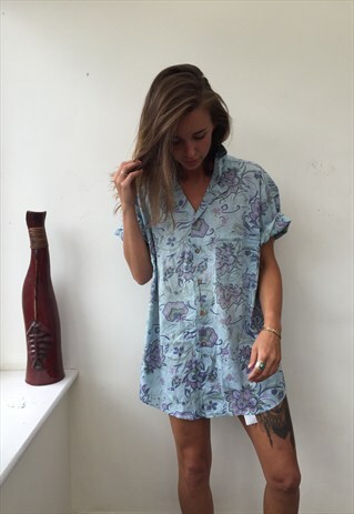 CRAZY PATTERNED OVERSIZED RETRO VINTAGE FESTIVAL SHIRT