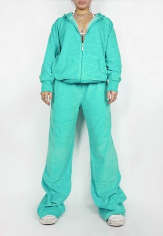 green tracksuit zara