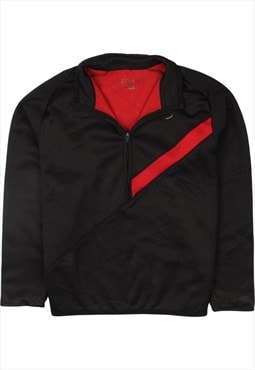 Vintage 90's Nike Sweatshirt Quater Zip Black Medium