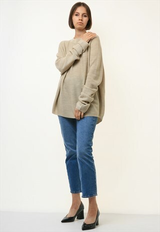 80S VINTAGE LANA WOOLMARK LONG SLEEVE JUMPER SIZE S M 4407