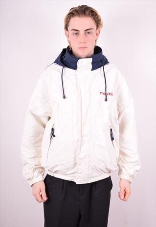 NAUTICA MENS VINTAGE REVERSIBLE JACKET XL WHITE 90'S