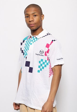 VINTAGE SERGIO TACCHINI LOGO POLO SHIRT WHITE