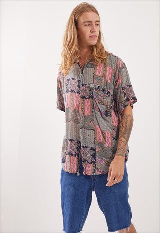 VINTAGE PATTERNED FESTIVAL SHORT SLEEVE SHIRT