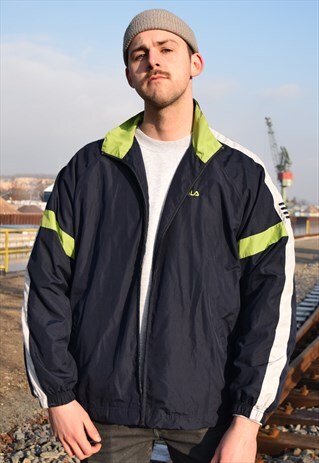 90S NAVY BLUE FILA TRACKTOP TRACKSUIT JACKET