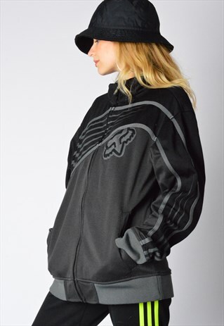 FOX Y2K DARK GREY BLACK TRACK JACKET
