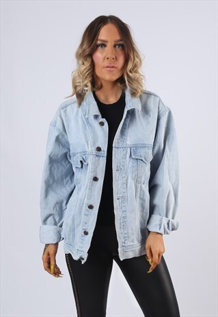DENIM JACKET OVERSIZED FITTED VINTAGE UK 14 (EA5M)