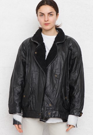 VINTAGE BLACK LEPEGRO LEATHER JACKET