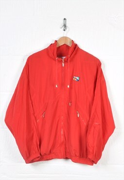 Festival Windbreaker Shell Suit Jacket 80s Red Ladies Large