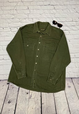 Timberland Weathergear Khaki Green Thick Shirt XL