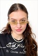Vintage Y2K rimless flame rave sunglasses in yellow