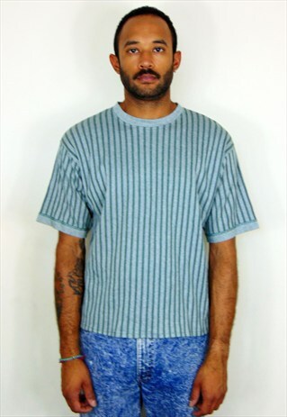 90S SKATER CLASSIC STRIPE SHORT SLEEVE TEE SHIRT MEDIUM