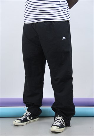 VINTAGE ADIDAS BLACK TRACKSUIT BOTTOMS