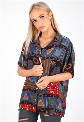 VINTAGE UNBRANDED PATTERN SHIRT S371