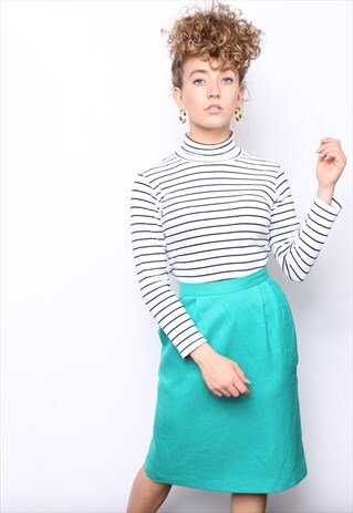 VINTAGE 80S GREEN PENCIL SKIRT