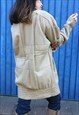 PALE BEIGE REAL LEATHER SHEARLING LINED WINTER COAT