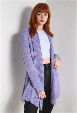 Vintage 80's Maxi Crochet Cardigan Purple