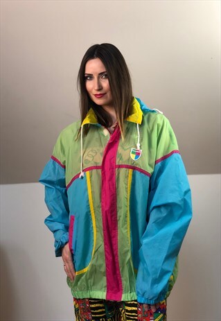 GERMANY 90S HUMMEL FRESH WINDBREAKER HOODIE JACKET VINTAGE