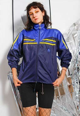 90s sports y2k goth blue yellow ADIDAS track suit jacket
