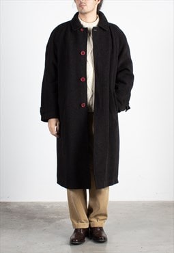 Men's Berkeley Dark Grey Herringbone Wool Cashmere Coat