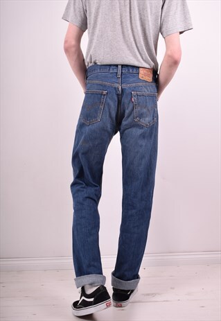 LEVI'S 501 MENS VINTAGE JEANS W34 L34 BLUE 90S