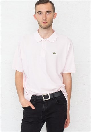 90S VINTAGE LIGHT PINK LACOSTE SHORT SLEEVE POLO SHIRT