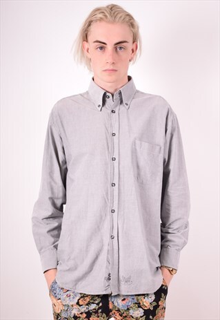 AVIREX MENS VINTAGE SHIRT LARGE GREY 90S