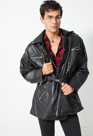 VINTAGE BIKER LEATHER JACKET / S17