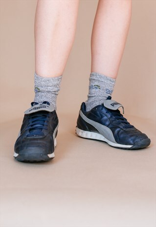 VINTAGE 90S BLUE LEATHER TRAINERS